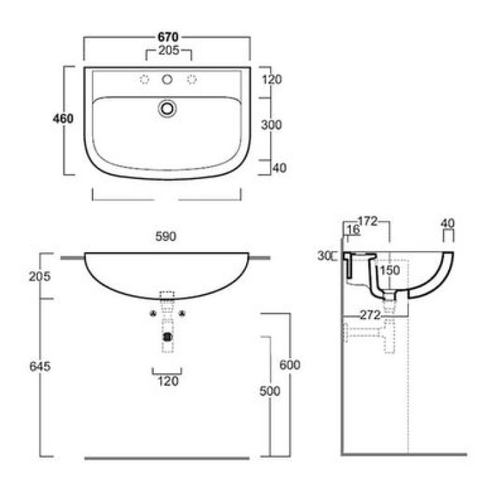 Керамическая раковина 67 см Simas Top-Lavabi S 57