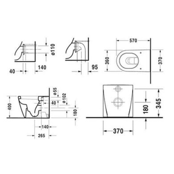 Плитка керамогранит Напольный унитаз Duravit Starck 2 2128090000 для пола Плитка керамогранит Напольный унитаз Duravit Starck 2 2128090000 для пола