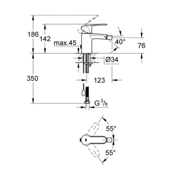Смеситель для биде Grohe Eurostyle cosmopolitan S-Size 33566002