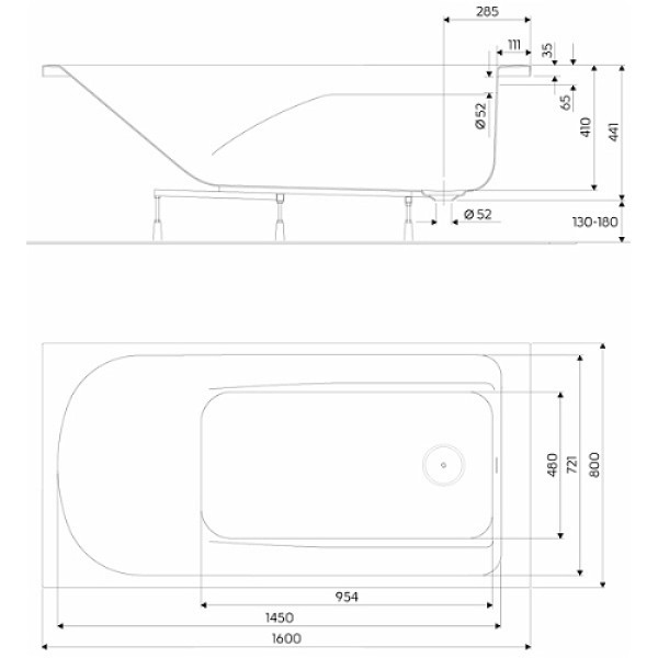 Ванна акриловая Kolo COMFORT Plus 160x80 XWP1460000