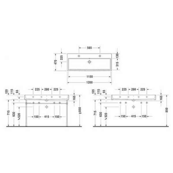 Плитка керамогранит Керамическая раковина 120 см Duravit Vero Air 2350120024 для пола