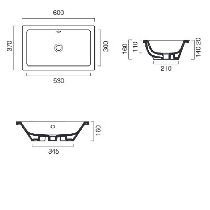 Керамическая раковина 60 см Catalano NEW ZERO, bianco lucido
