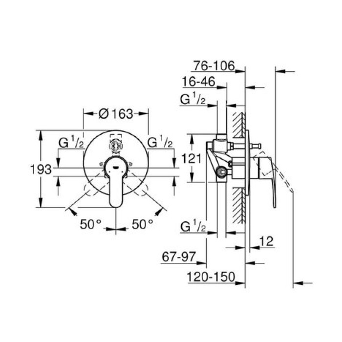 Смеситель для ванны Grohe Eurostyle cosmopolitan 33637002
