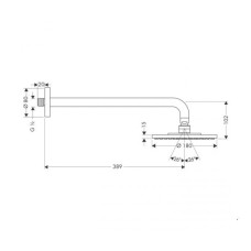 Верхний душ Hansgrohe Raindance S 180 Air 1jet 27468000