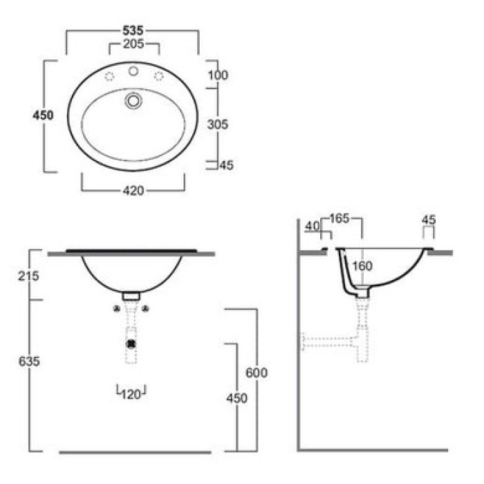 Керамическая раковина 54 см Simas Top-Lavabi S 52