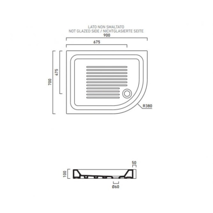 Душевой поддон 90х70 Catalano Base