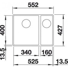 Мойка для кухни Blanco Subline 340/160-F черный  525984