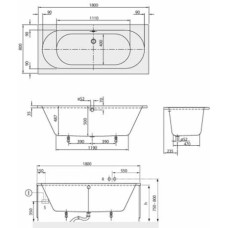 Ванна акриловая Villeroy&Boch O.NOVO UBA180CAS2V-01