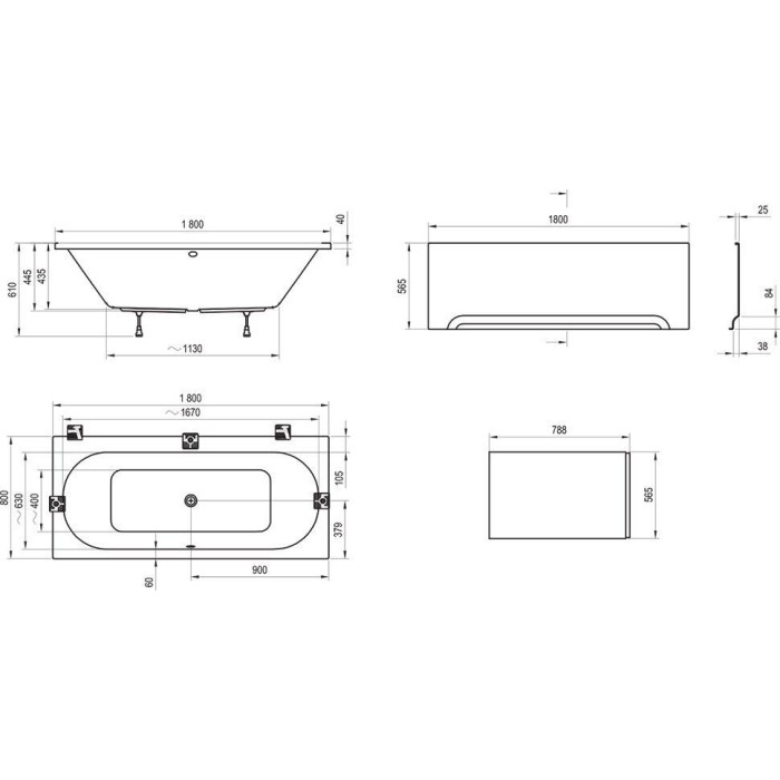 Ванна Ravak CITY 180x80 C920000000 Ванна Ravak CITY 180x80 C920000000