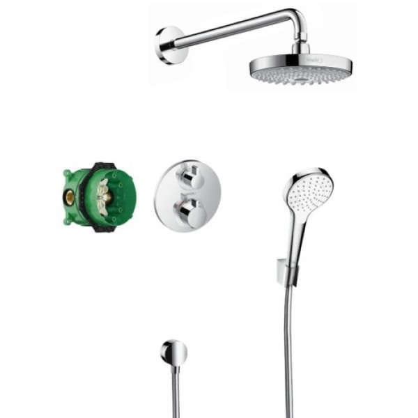 Плитка керамогранит Душевая система Hansgrohe Croma Select Ecostat S 27295000 для пола