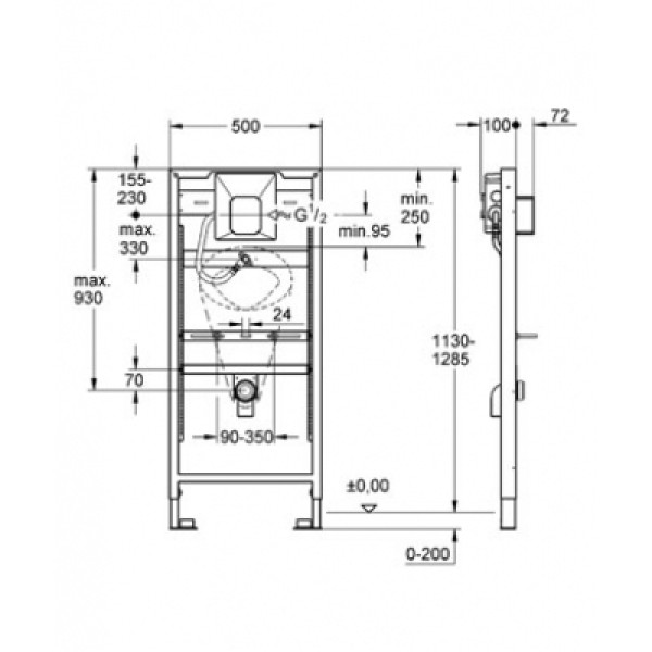 Инсталляция для писсуара Grohe Rapid SL 38786001