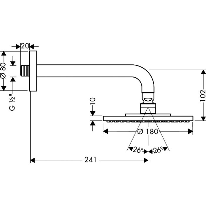 Плитка керамогранит Верхний душ Hansgrohe Raindance 180 Air 1jet 27471000 для пола Плитка керамогранит Верхний душ Hansgrohe Raindance 180 Air 1jet 27471000 для пола