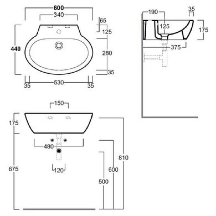 Керамическая раковина 60 см Simas LFT Spazio LFT 24