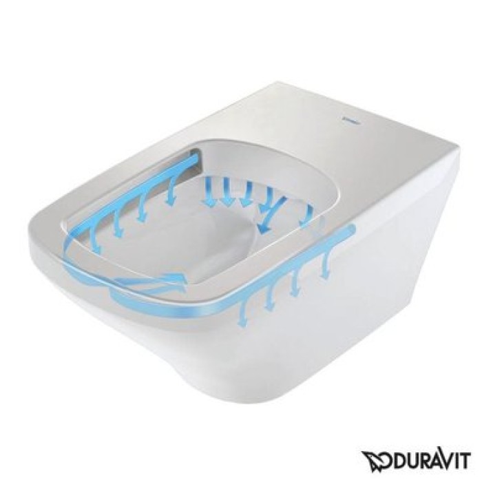 Плитка керамогранит Подвесной безободковый унитаз Duravit Rimless DuraStyle 2542090000 для пола