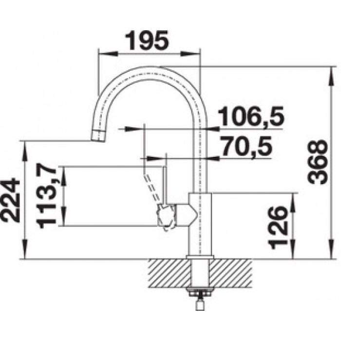Смеситель кухонный Blanco CANDOR нержавеющая сталь 523120