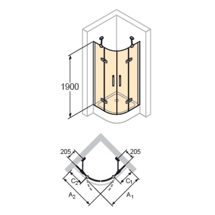 Душевая кабина Huppe Aura elegance 400804 100x100