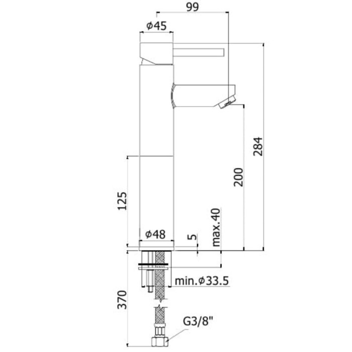 Смеситель для раковины Paffoni Stick (SK071H120CR)