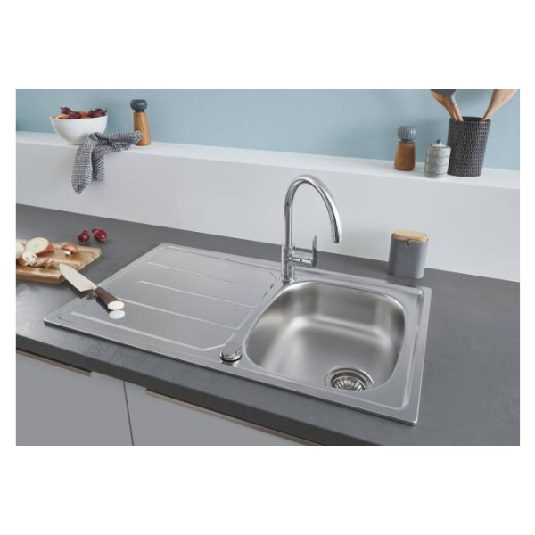 Мойка для кухни Grohe 860x500 мм с эксцентриком, 1 чаша, глянцевая (31552SD0)