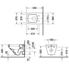 Плитка керамогранит Подвесной унитаз Duravit DuraStyle 45520900A1 с сиденьем Soft Close для пола
