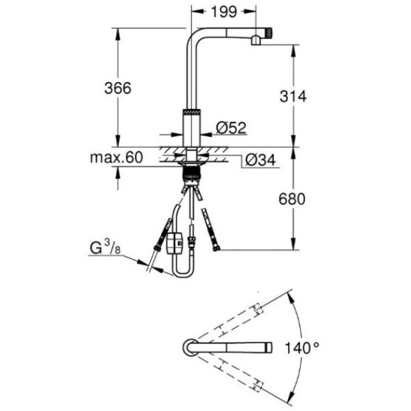 Grohe Minta SmartControl Смеситель для мойки (31613000)