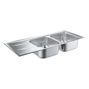 Мойдка для кухни Grohe 1160x500 мм с эксцентриком, 2 чаши, матовая (31587SD0)