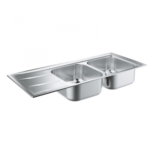 Мойдка для кухни Grohe 1160x500 мм с эксцентриком, 2 чаши, матовая (31587SD0)