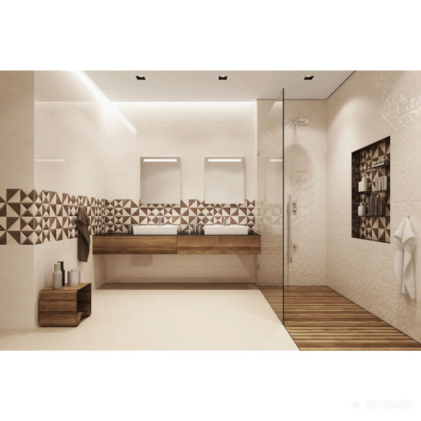 Плитка Opoczno Geometrica CLOUD BEIGE GLOSSY 10×750×250 под бетон
