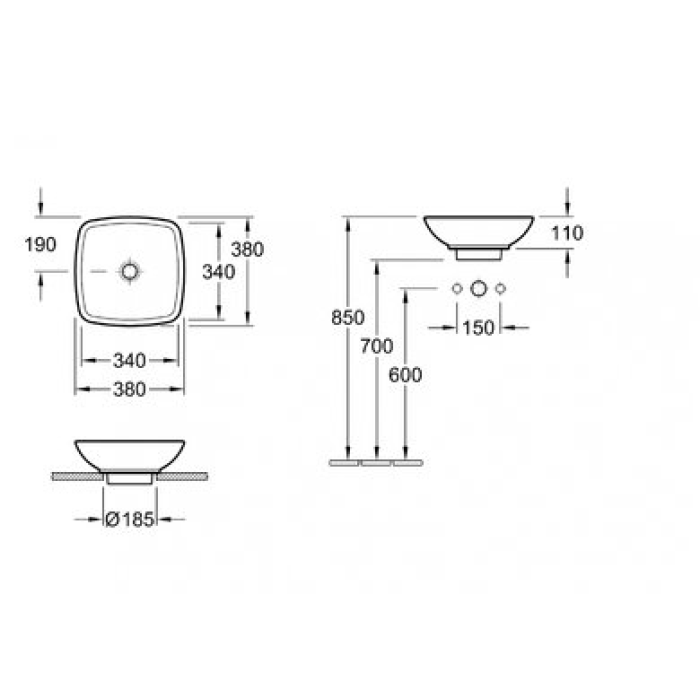 Керамическая раковина Villeroy & Boch Loop & Friends CeramicPlus 514901R1