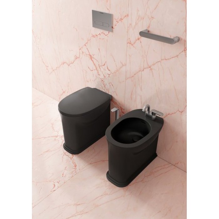 Пристенный унитаз безободковый Flaminia Madre Plus goclean, black MA117RG