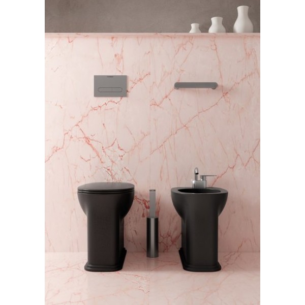 Пристенный унитаз безободковый Flaminia Madre Plus goclean, black MA117RG