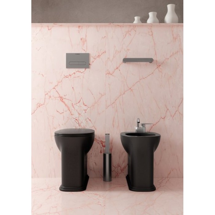 Пристенный унитаз безободковый Flaminia Madre Plus goclean, black MA117RG