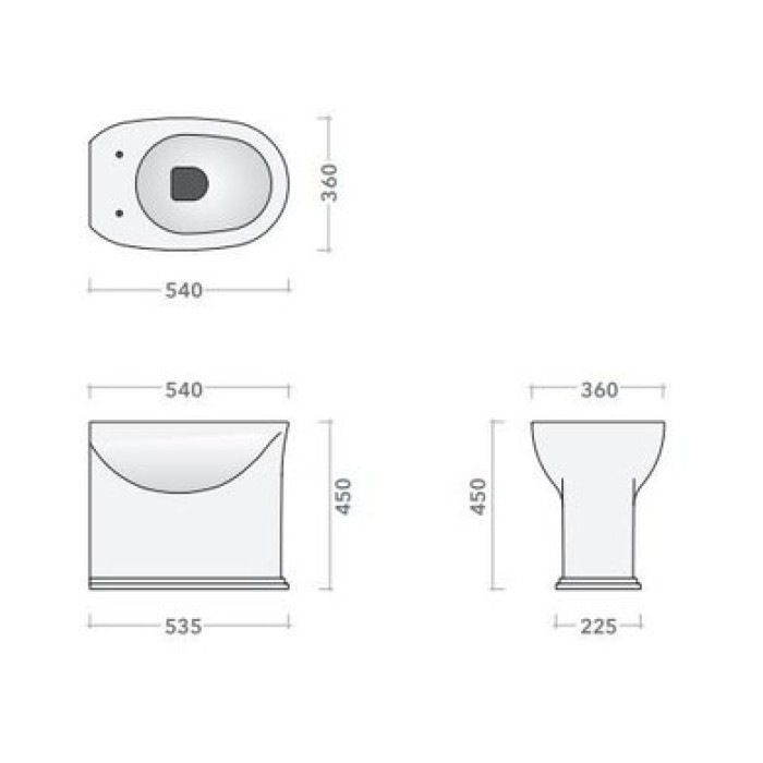 Пристенный унитаз безободковый Flaminia Madre Plus goclean, black MA117RG