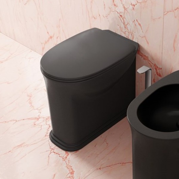Пристенный унитаз безободковый Flaminia Madre Plus goclean, black MA117RG