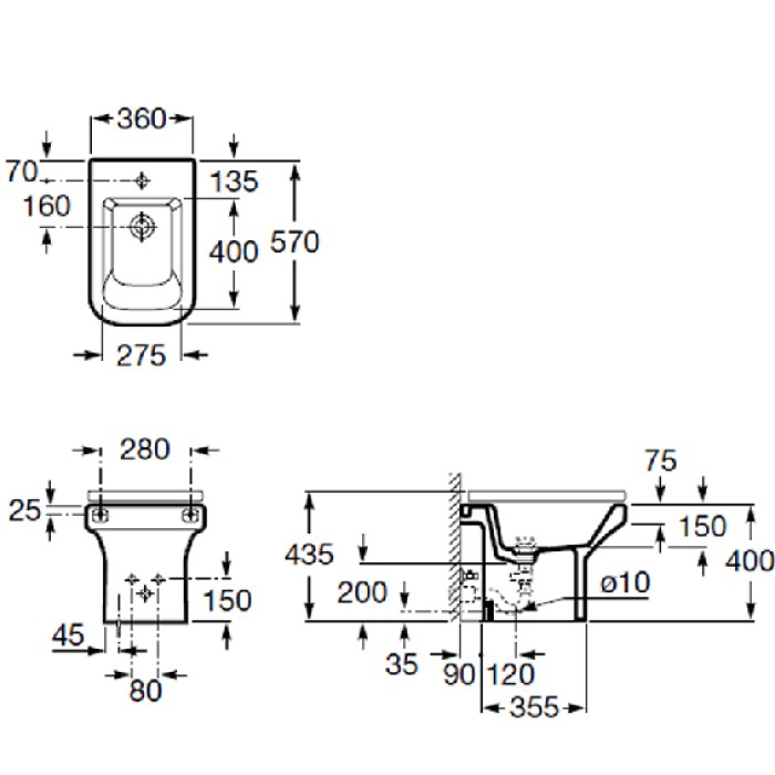 Биде Roca Dama-N A357784000 Биде Roca Dama-N A357784000