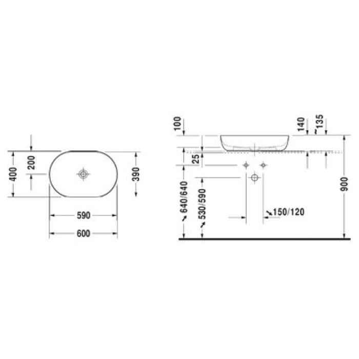 Плитка керамогранит Керамическая раковина 60 см Duravit Luv 0379600000 для пола
