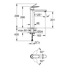 Grohe Eurosmart Cosmopolitan Смеситель однорычажный для раковины XL-Size (23921000)