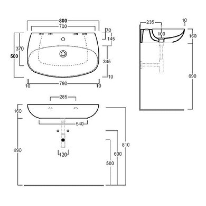 Керамическая раковина 80 см Simas Vignoni VI 11