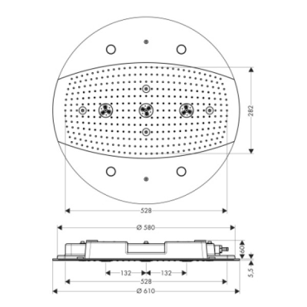 Верхний душ Hansgrohe Raindance Rainmaker 26117000