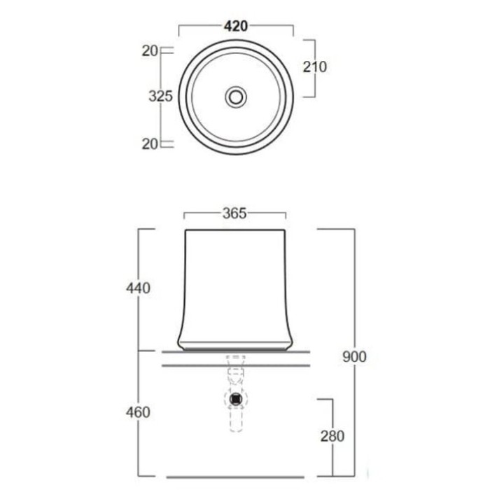 Керамическая раковина 42 см Simas Sharp SH 10