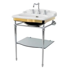 Керамическая раковина 68 см Artceram Hermitage, white glossy/gold bicolor (HEL002 01;56)