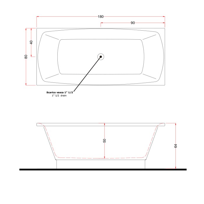 Gruppo Treesse Crystal Ванна 180x80x65 см