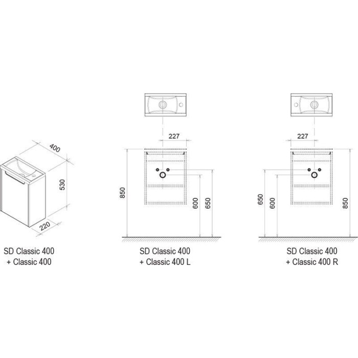 Тумба под умывальник Ravak SD- 400 Classic Береза
