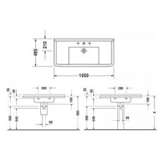 Плитка керамогранит Керамическая раковина 60 см Duravit 2nd floor 0491600000 для пола