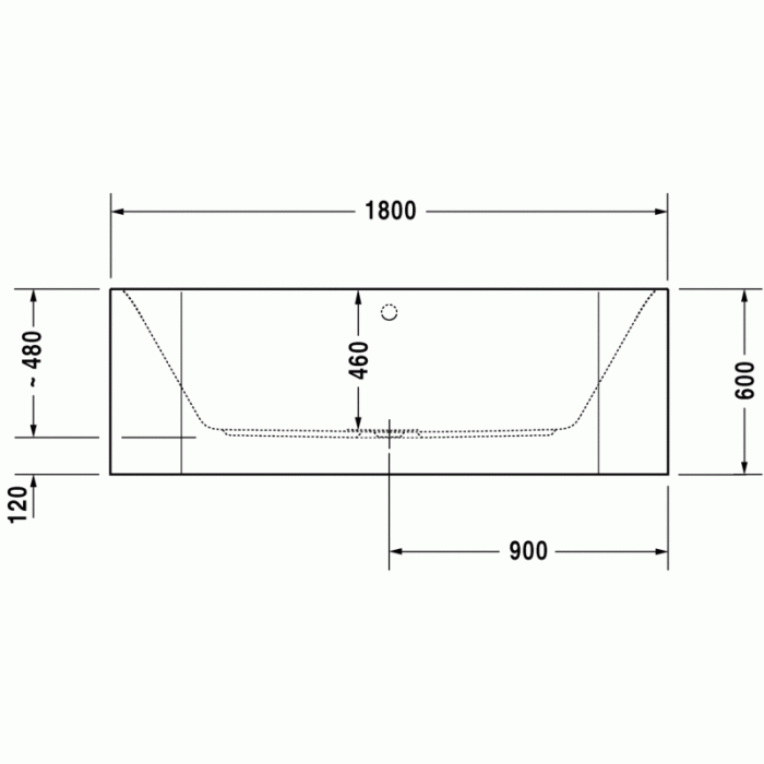 Happy D.2 ванна прямоугольная 180 см 700318000000000 в интернет-магазине «Estet Room»