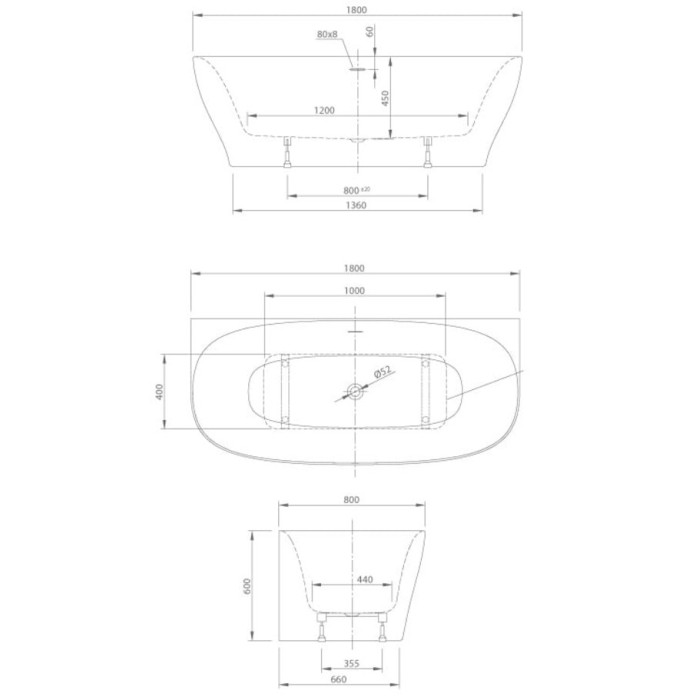 Ванна акриловая пристенная Knief Dream Wall 180x80 см (0100-252) Ванна акриловая пристенная Knief Dream Wall 180x80 см (0100-252)