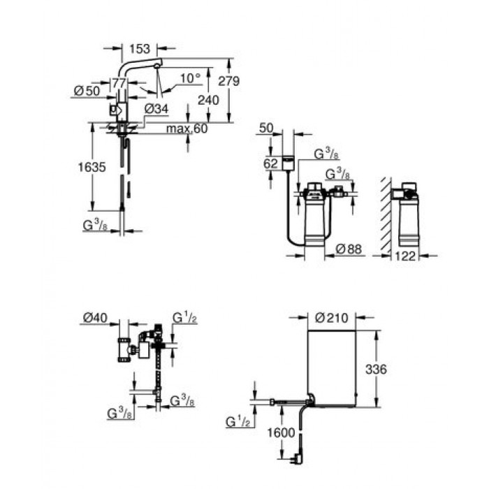 Смеситель и бойлер для раковины GROHE Red Duo M-size 30339001