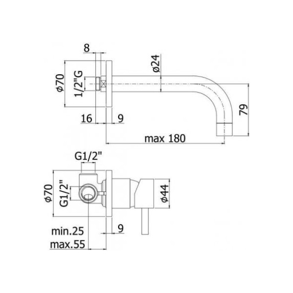 Смеситель для раковины Paffoni Stick SK006CR70
