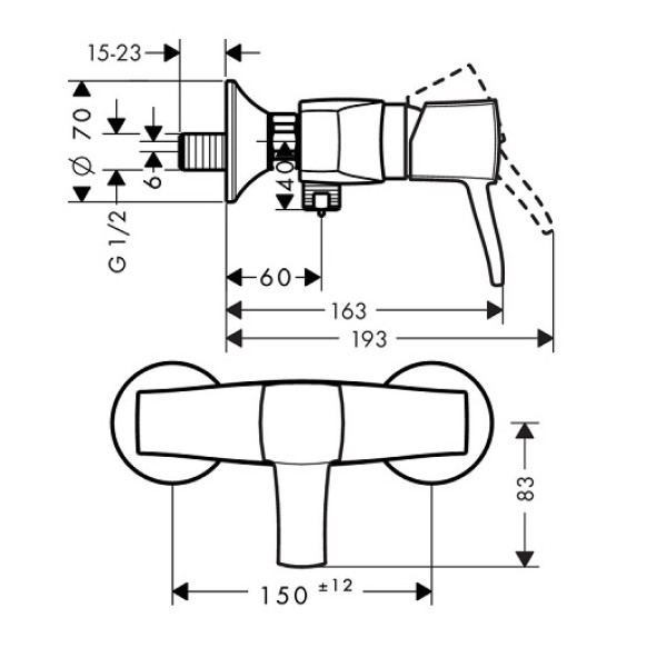 Смеситель для душа Hansgrohe Metropol Classic 31360000