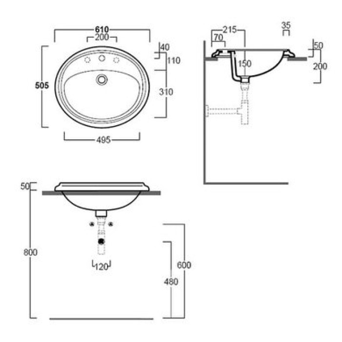 Керамическая раковина 61 см Simas Arcade AR 859