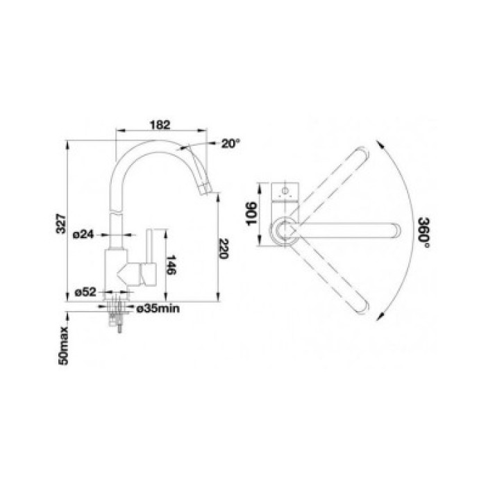 Смеситель для кухни Blanco MIDA 519415 антрацит